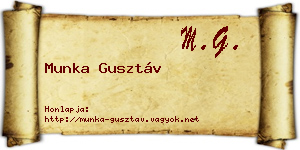 Munka Gusztáv névjegykártya